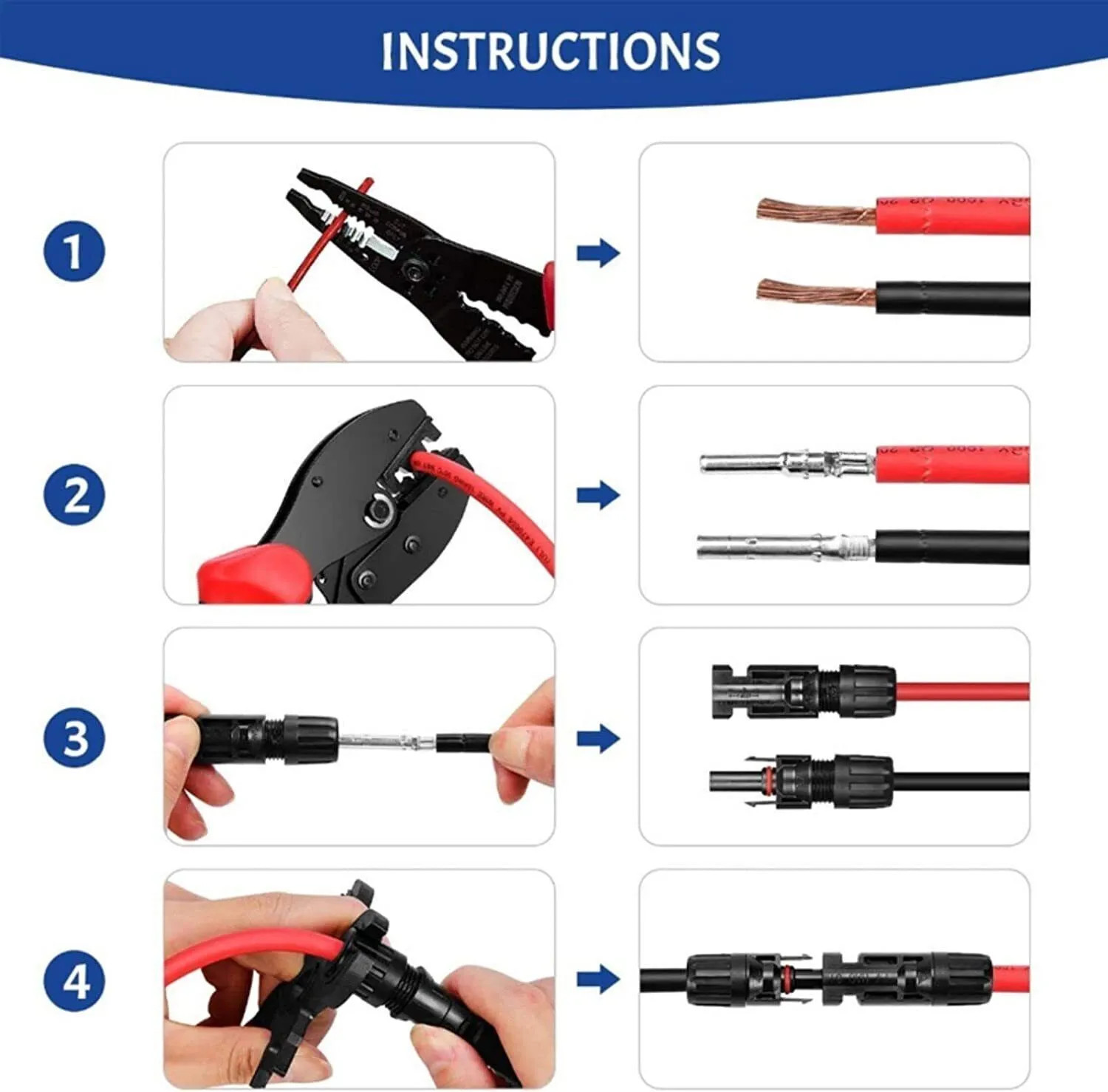 10/20/50/100/400 Pairs Male Female Solar Cable Connectors For DIY Solar Panel US