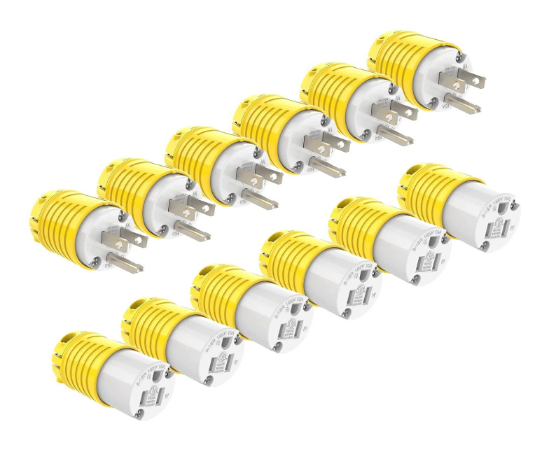 Extension Cord Ends Male and Female Plug, 15 Amp 125 Volt Heavy Duty Replacement