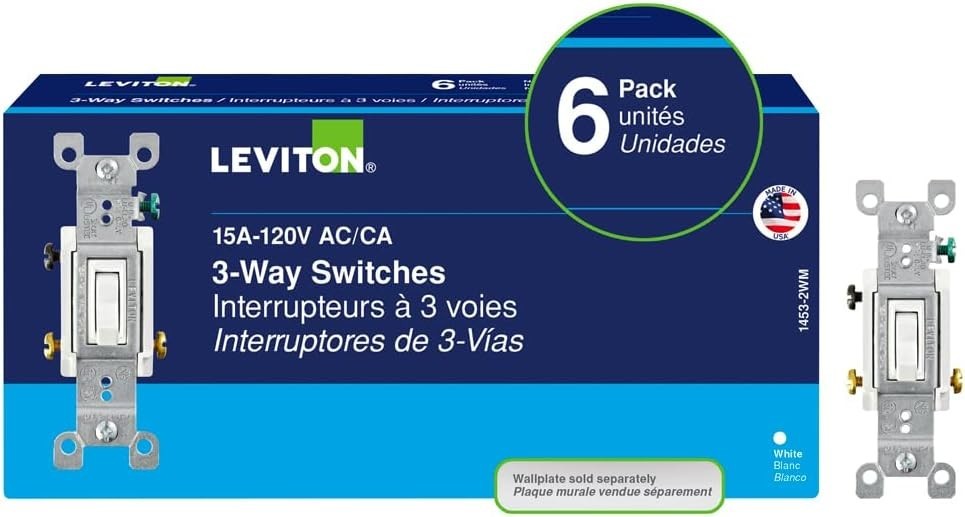 Quickwire 15 Amp Toggle Switch – 3-Way Compatible, 6-Pack for Easy Wiring
