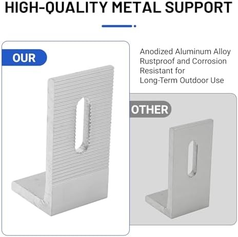 10Pcs L Foot Solar Mount, Aluminum Alloy Photovoltaic Panel Mounting Bracket, Ph