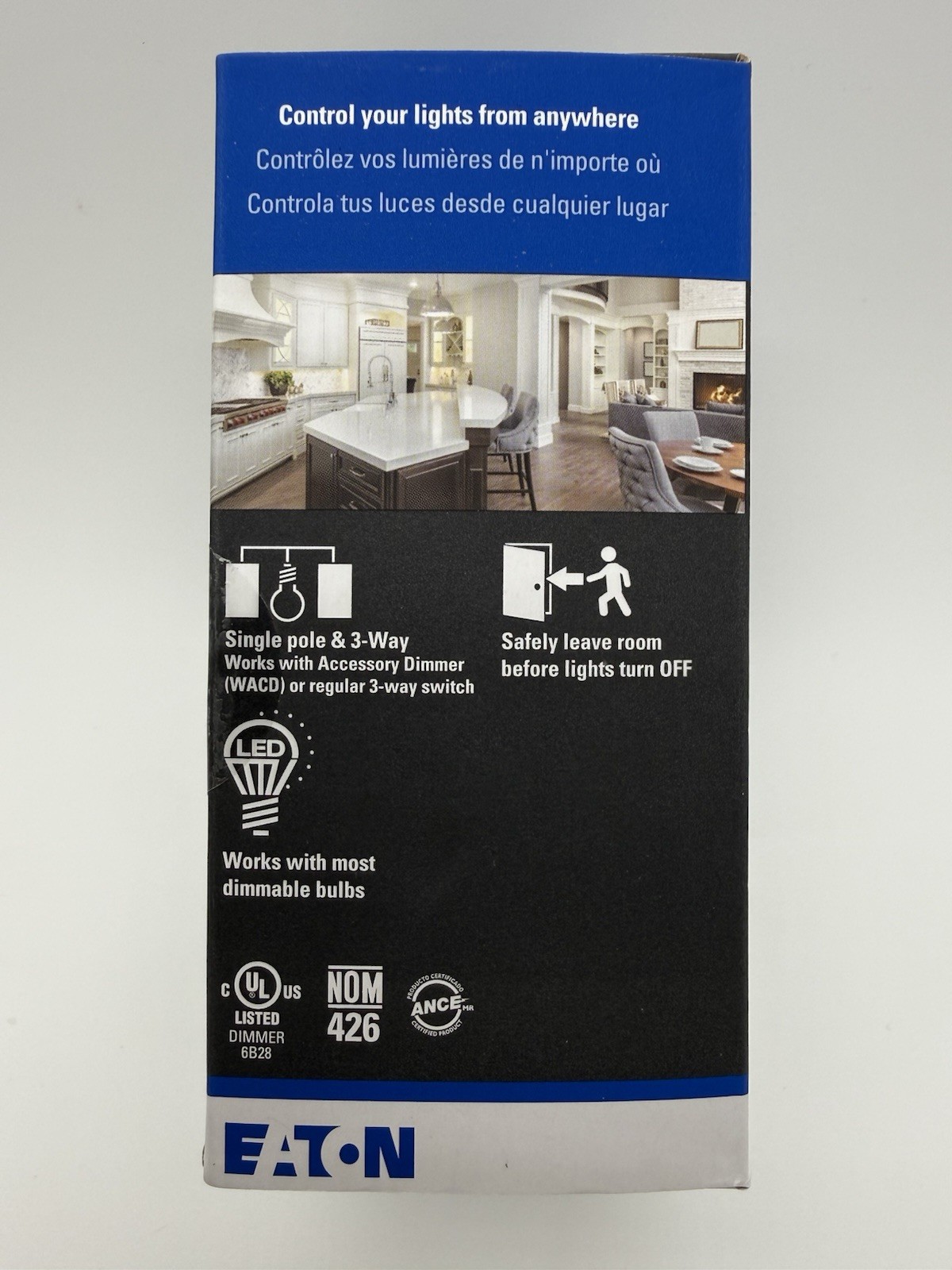 Eaton Wi-Fi Smart Universal Dimmer WFD30-C7 Brown Black Gray – Factory Sealed