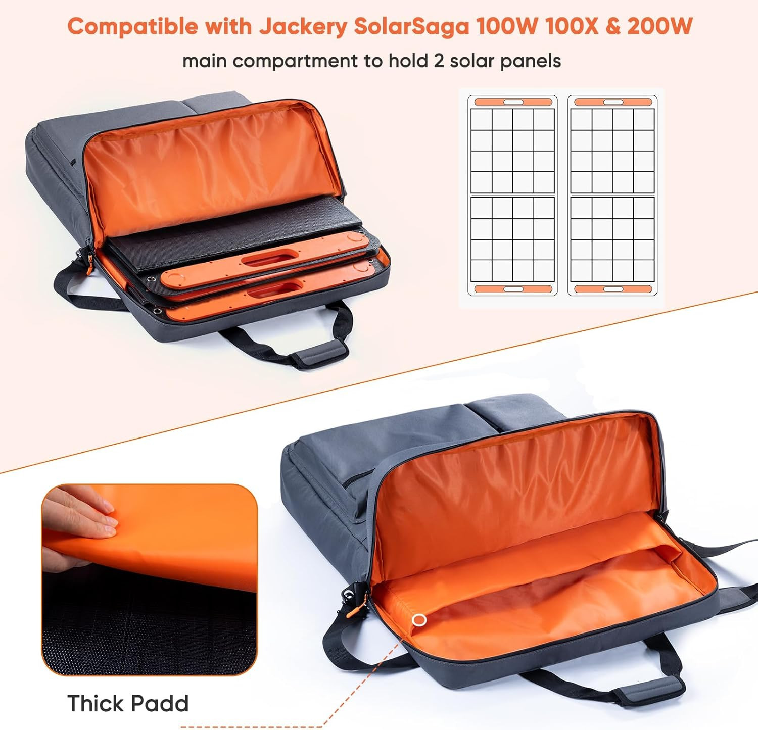 Travel Carrying Case Compatible with Jackery Solarsaga 100W 100X 200W – Solar Pa