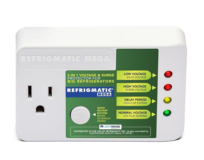 MEGA, 2 in 1 Electronic Voltage & Surge Protector for Two Door Refrigerators