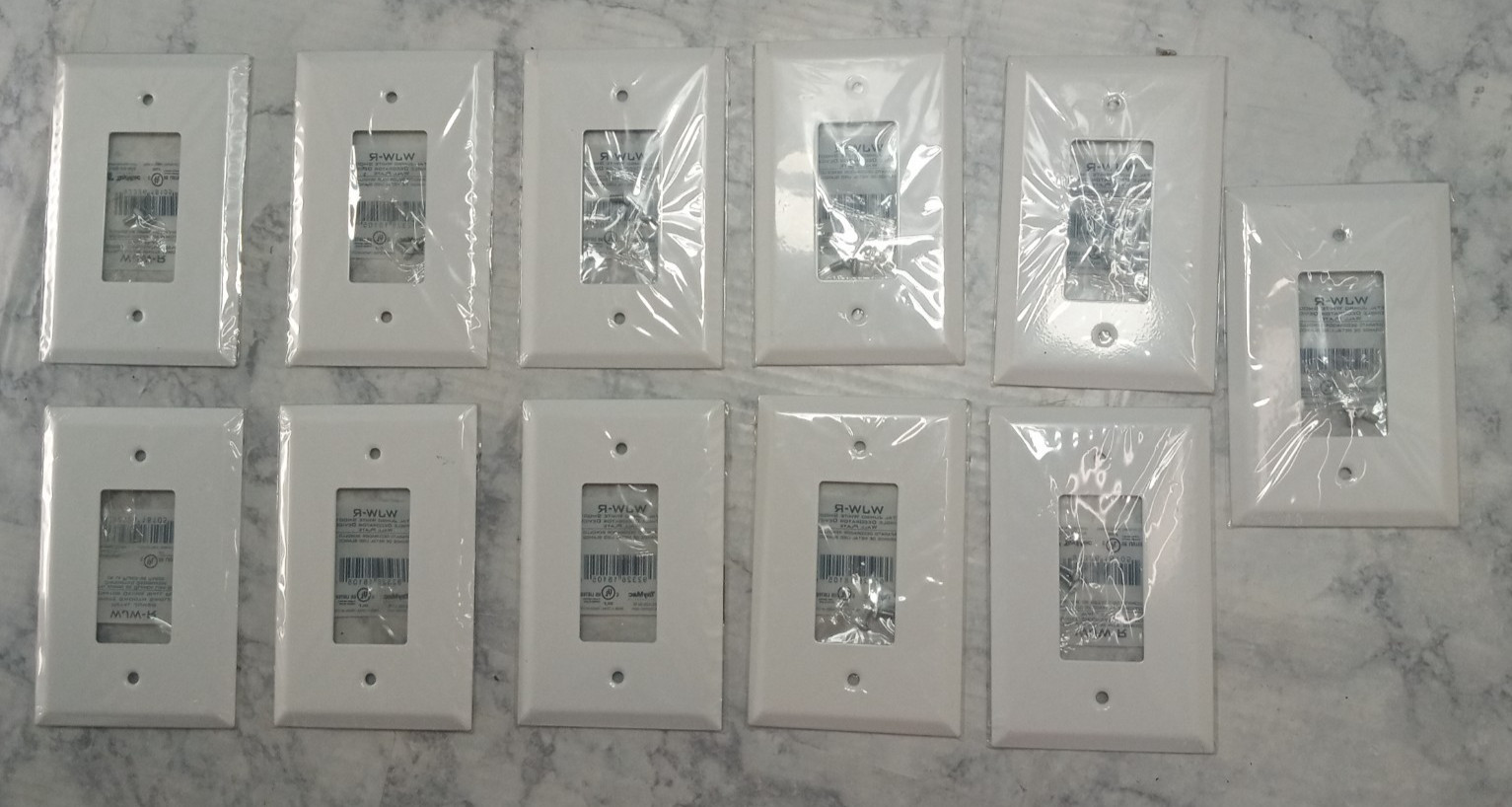 TayMac Rocker Gfi Wallplate Jumbo 1 Gang Metal White WJW-R Lot Of 11