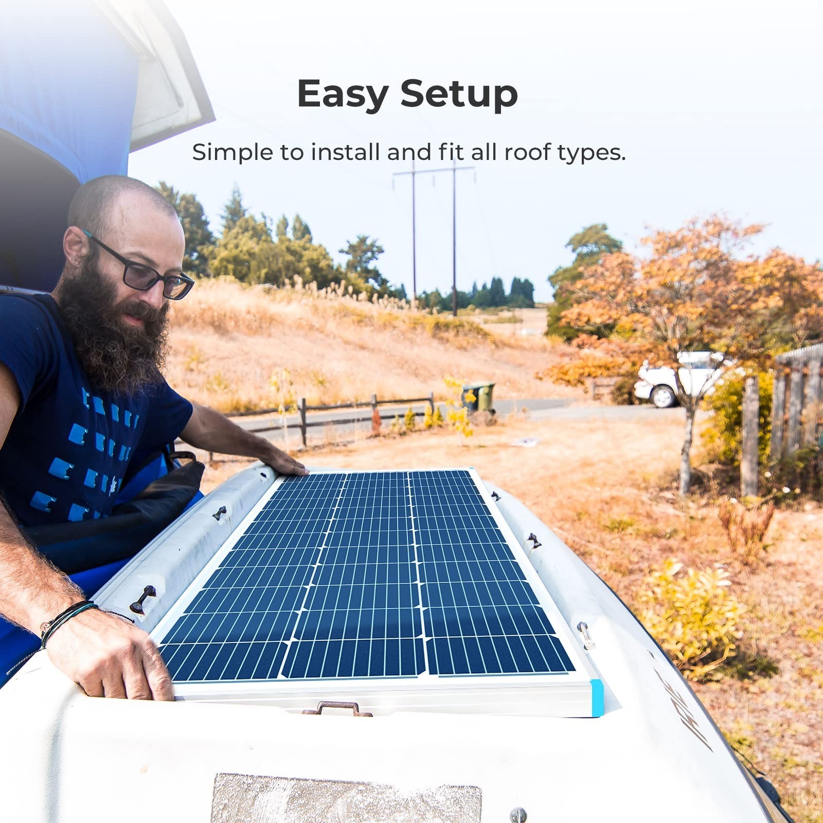 Renogy Solar Panel 100 Watt 12 Volt, High-Efficiency Monocrystalline PV Modul…