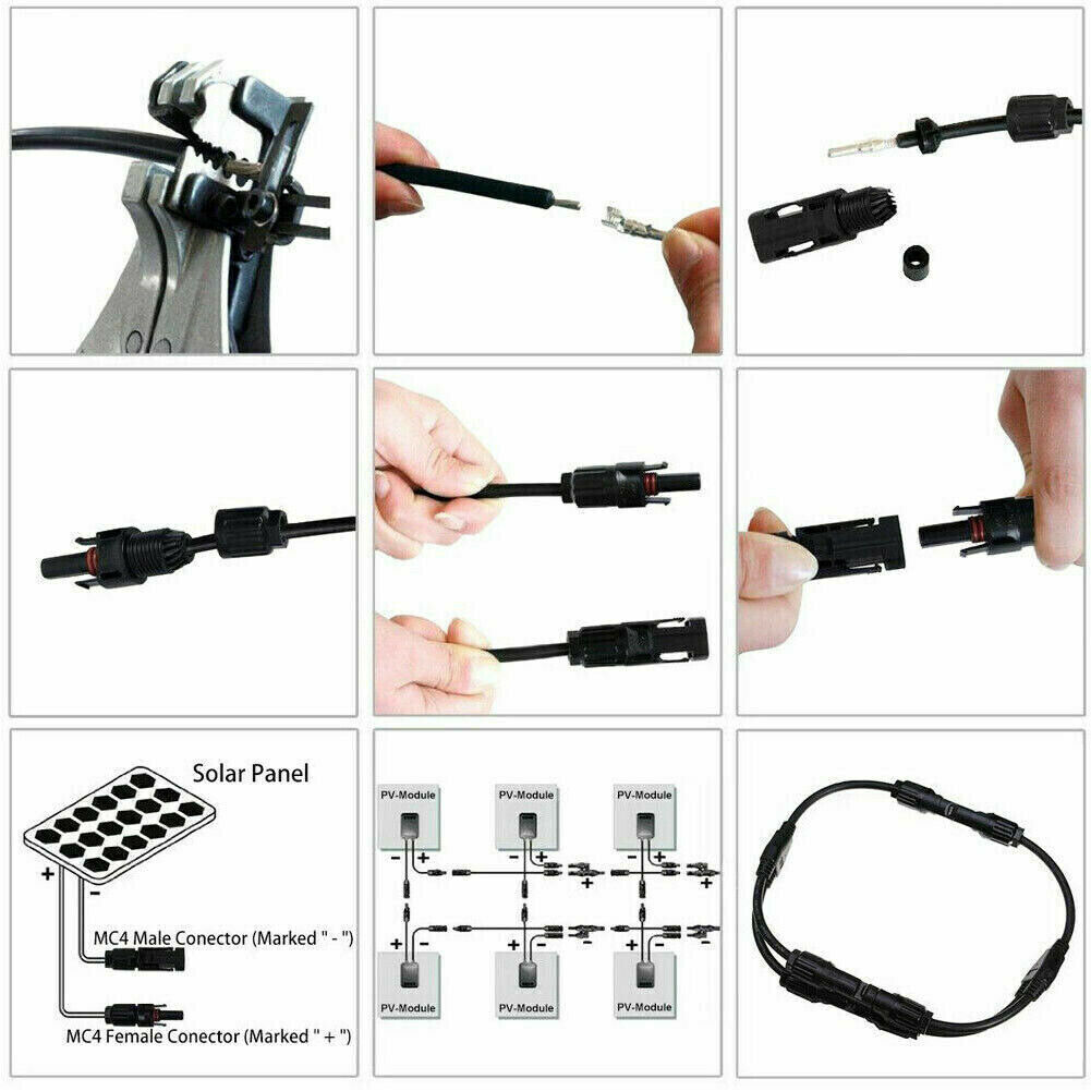 10/20/50 Pairs Solar Panel Cable Wire Connectors Male/Female Waterproof Adapter