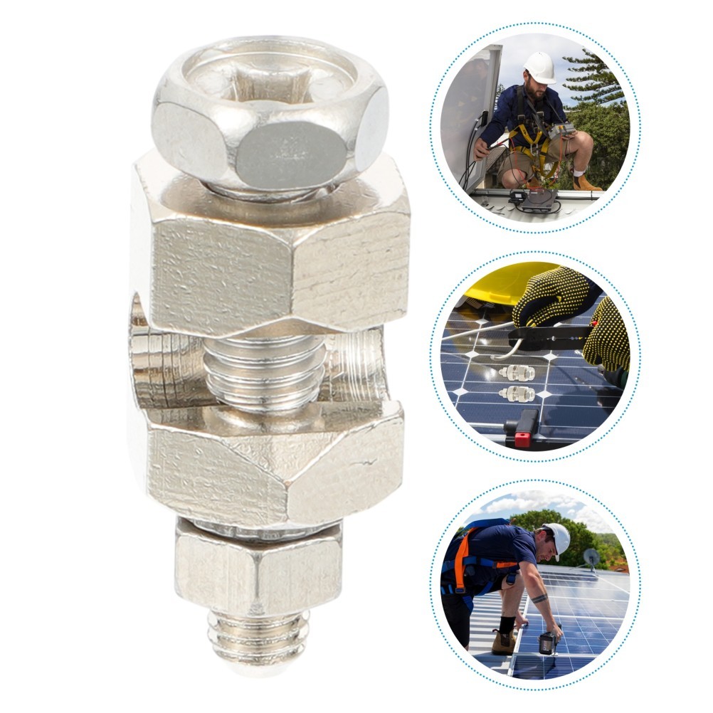 2Pcs Tin Plated Copper Solar Grounding Clips Cable Clamp for Panel Wiring