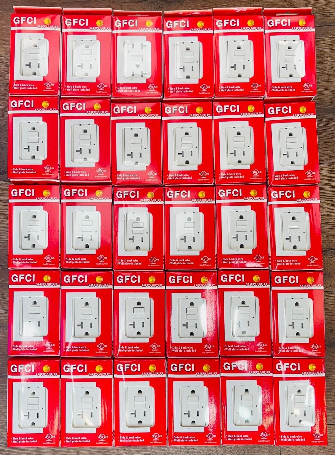 (30 PCS) 20A GFCI GFI outlet Tamper Resistant /weather Resistant/UL/Led/TR WR