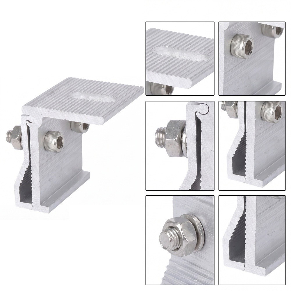 Roof Folding Clamp for PV Panel Mounting Aluminium Alloy Construction 1-4 pcs