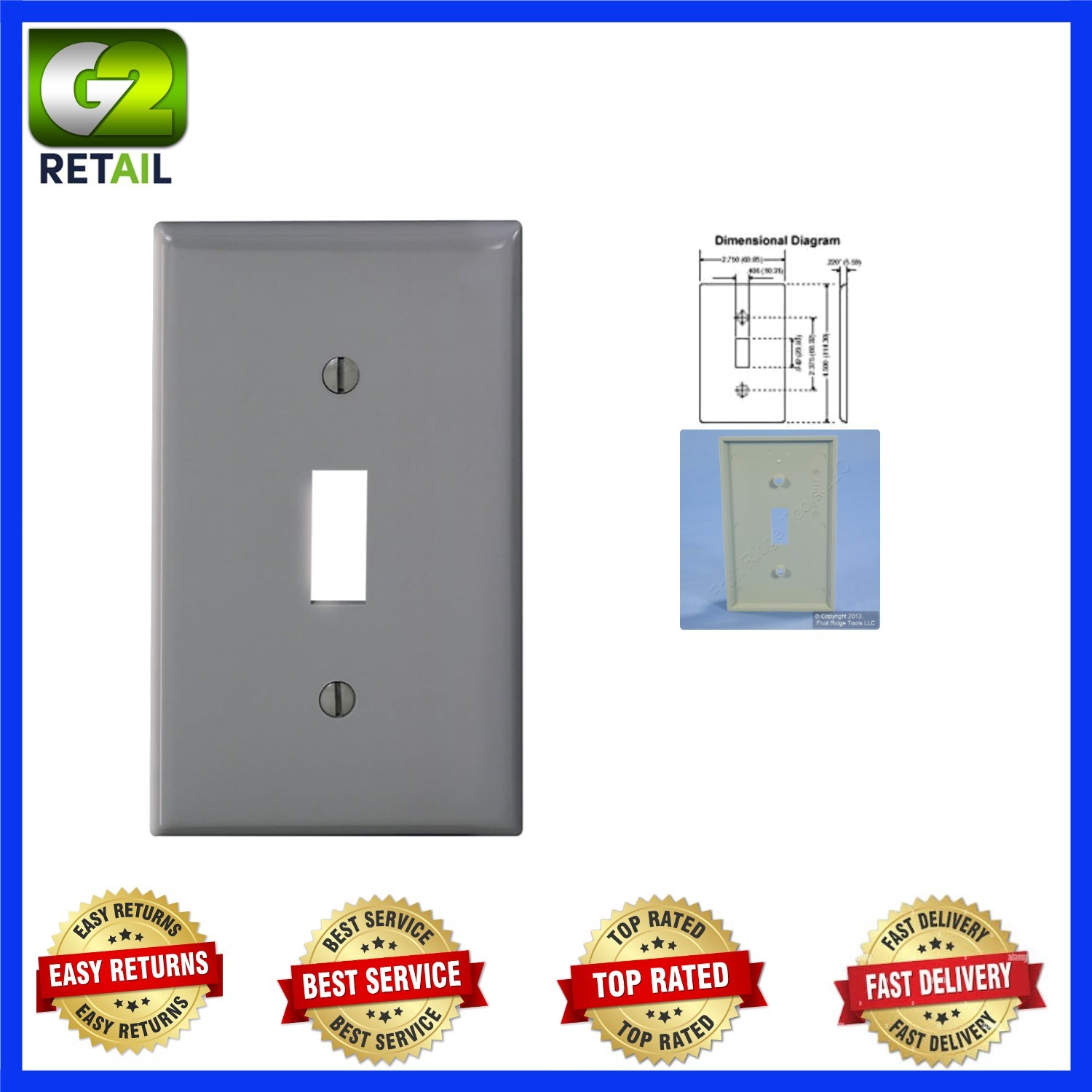 Traditional 1-Gang Toggle Wallplate in Gray – Timeless Thermoplastic Design