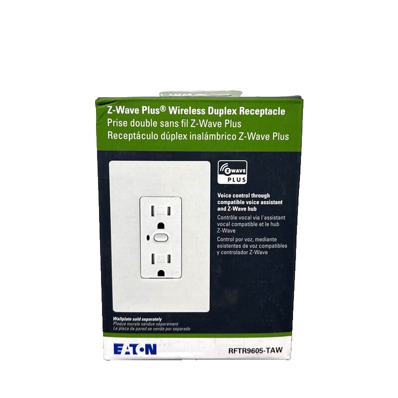Eaton RFTR9605-TWS Z-Wave Plus Wireless Duplex Receptacle – White