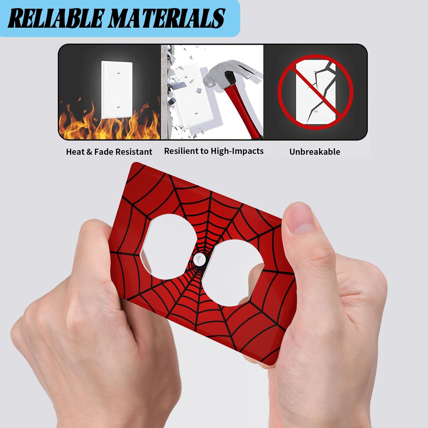 Duplex Receptacle Outlet Covers,Red 1-Gang Single Duplex Wall Plate Standard …