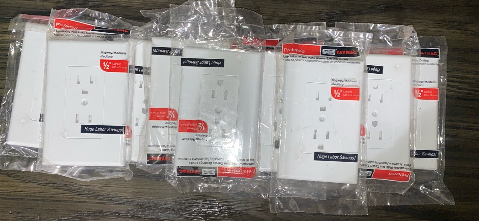 Taymac Hubbell 2500W Decorator Cover Wallplate Duplex, 1 Gang, White QTY 10