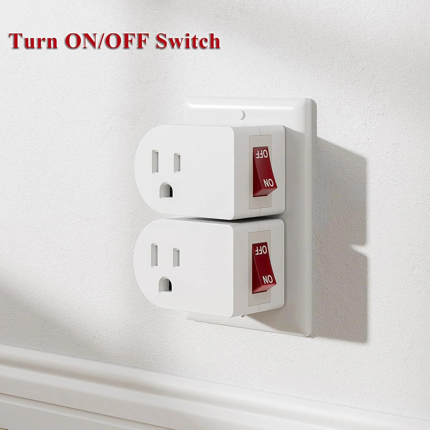 Grounded Outlet with on off Switch (3 Pack), Single Power Adapter Outlet 15A 187