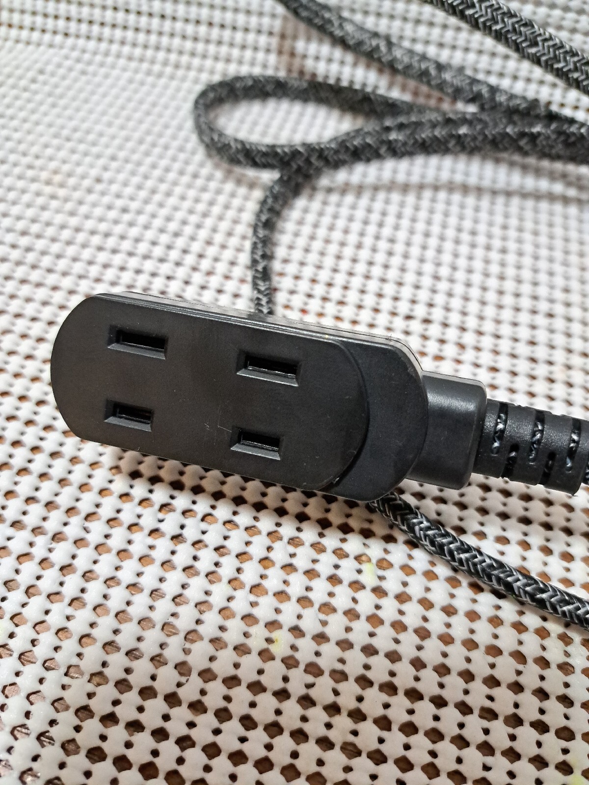 8′ Extension Cord Braided Fabric Cable Flat Plug Polarized Electrical Supplies