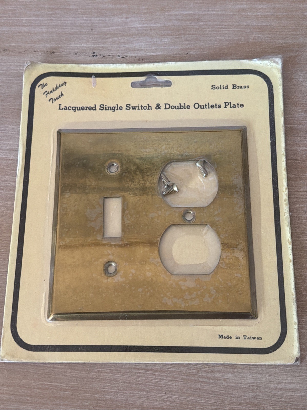 New Square brass lacquered single switch & double outlet plate Qty