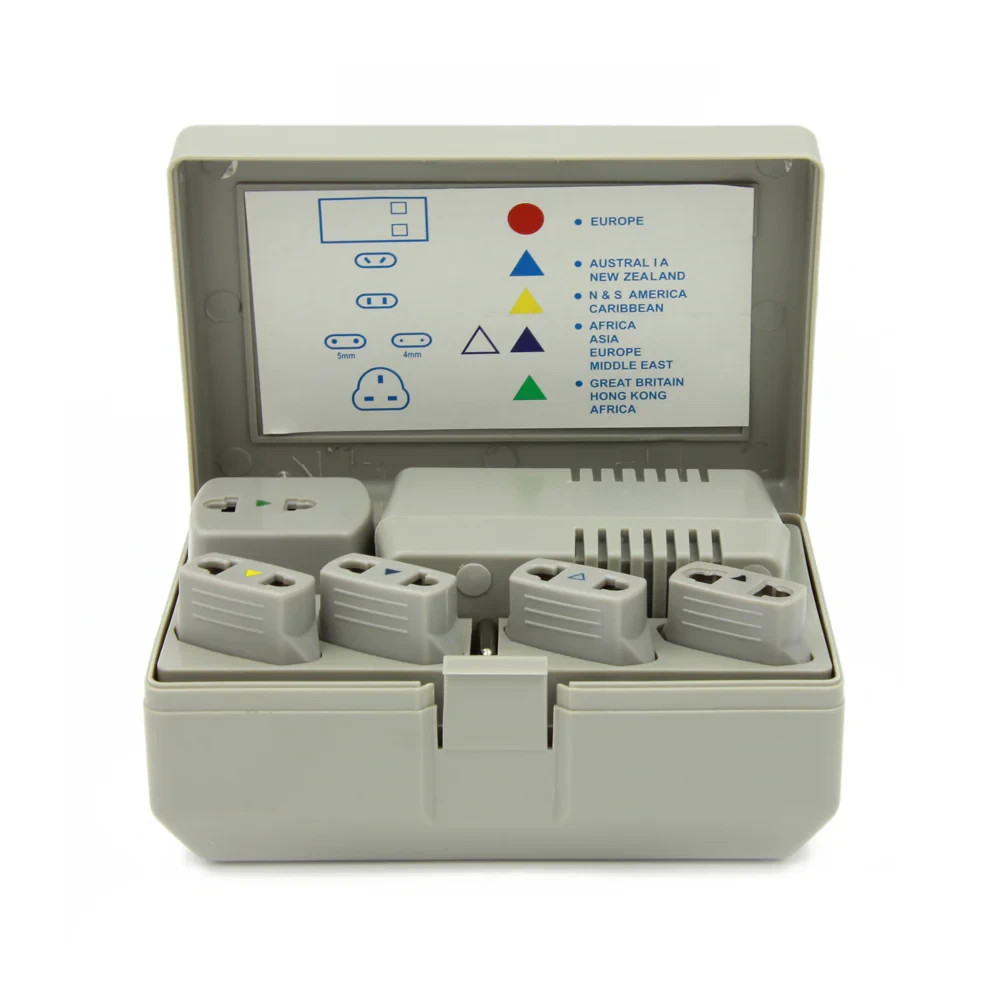 Worldwide Travel Voltage Converter Selectable 50W/1600W with 5 Plug Adapters Kit