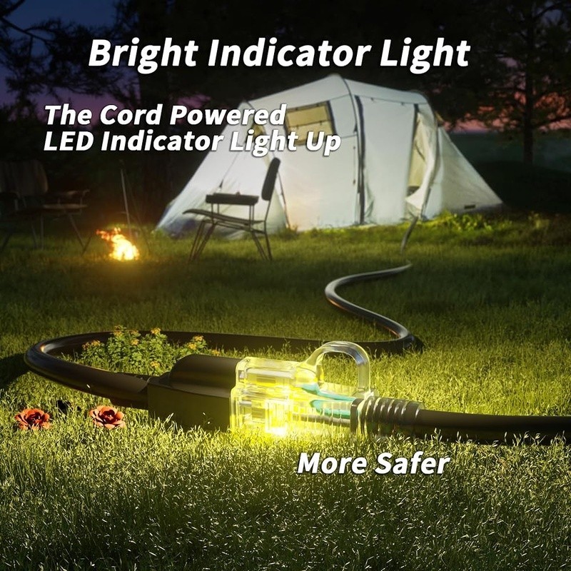 Outdoor Extension Cord 16AWG Weatherproof Flexible 125V 13A Power Cable New