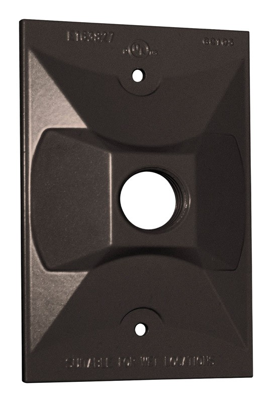 Sigma Electric 14371BR Rectangle Metal 1-Gang Lampholder Cover for Wet Location