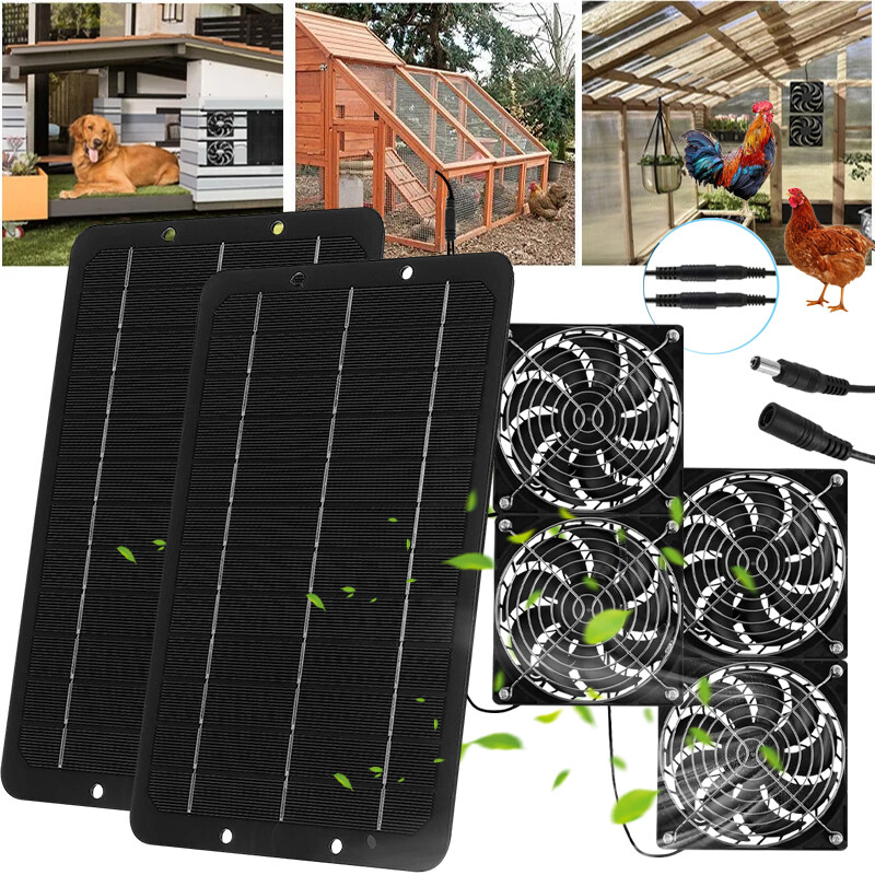 30W Solar Powered Fan for Shed,Chicken Coop,Greenhouse Waterproof Exhaust Fan us