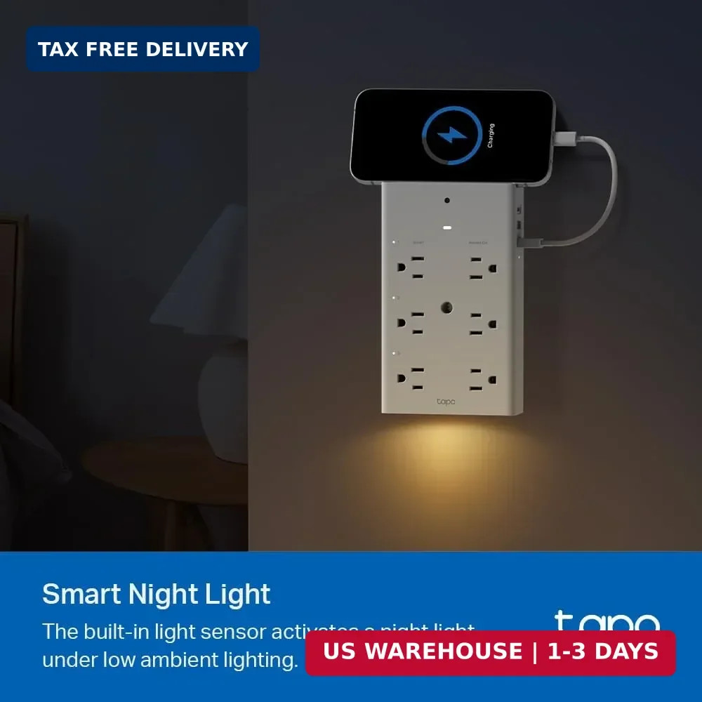 TP-Link Smart Plug Outlet Extender, Surge Protector, 18W Fast Charging, 3 Ind…