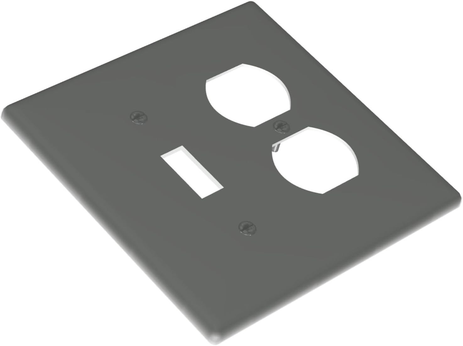 Light Switch Cover Plate Dark Gray 2 Gang Outlet Covers 1 Toggle 1 Duplex Socket