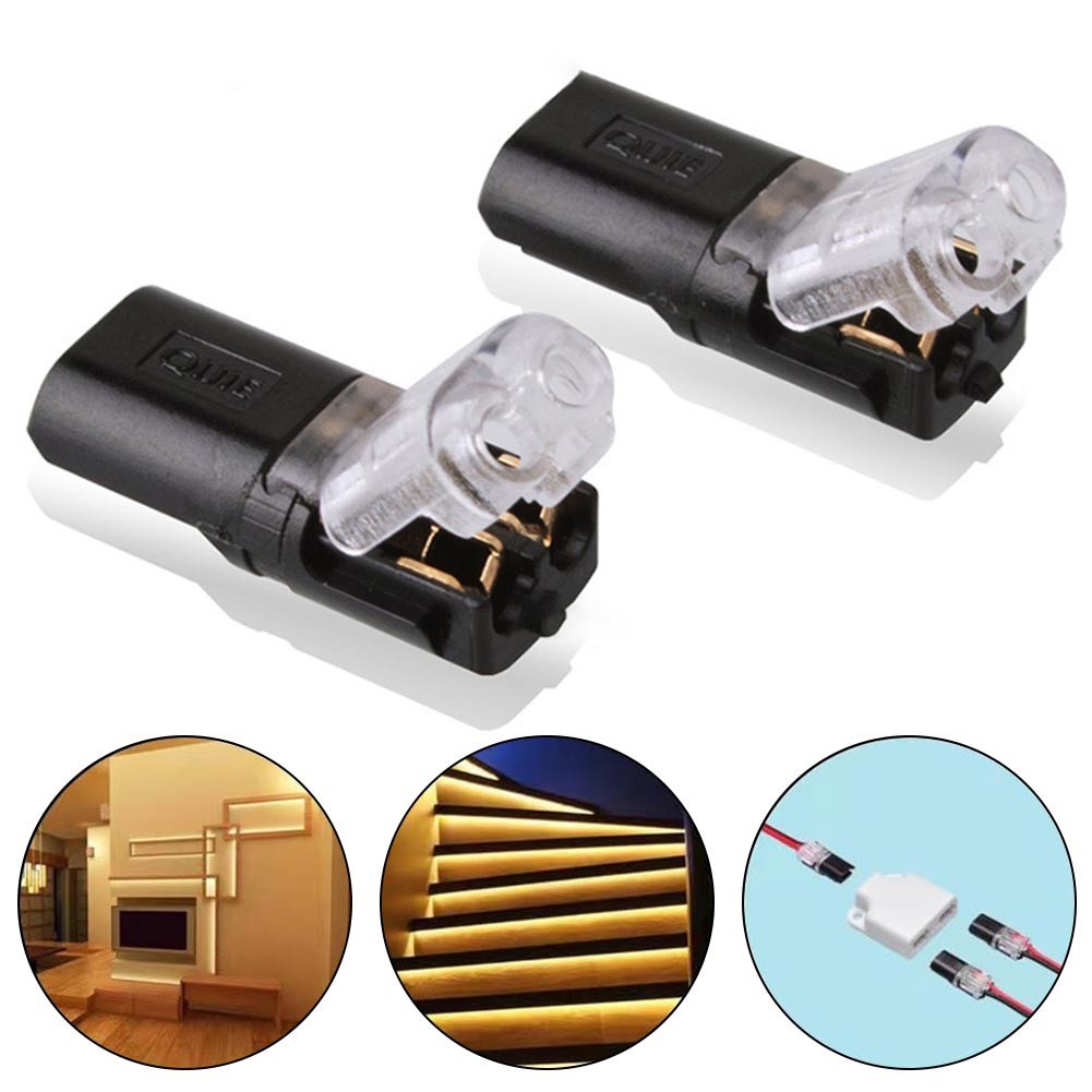 20pcs Double-Wire Plug-in Connector, Pluggable 2 Pin 2 Way LED Wire Connectors,