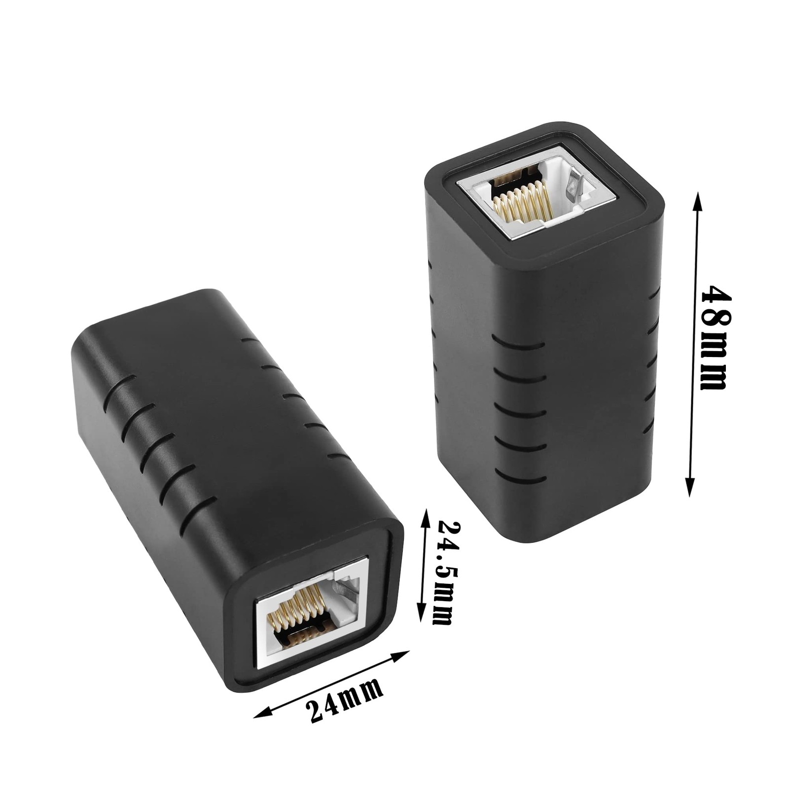 2 Pcs RJ45 Ethernet Surge Protector 8P 8C RJ45 Coupler Female to Female Indoo…
