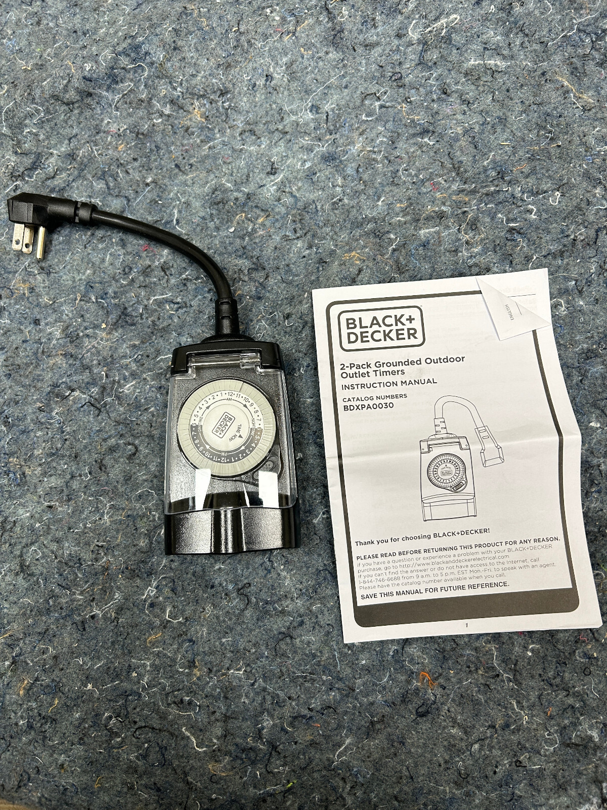 Black & Decker BDXPA0030 Grounded Outdoor Outlet Timer with 2 Outlets