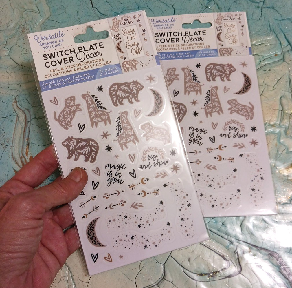 Switch Plate Cover Decor. decorative peel and stick vinyl stickers. Hello baby +