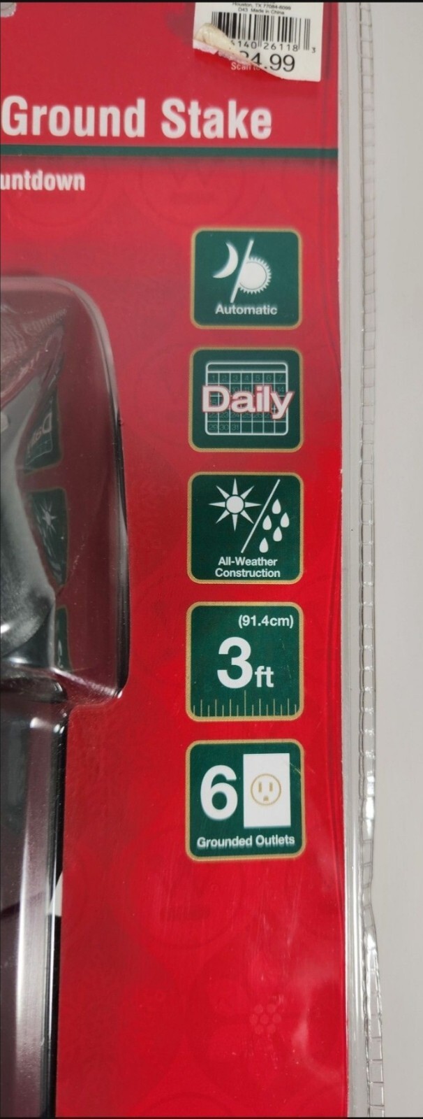 WESTINGHOUSE MODEL 26118 6-OUTLET PHOTOCELL GROUND STAKE TIMER