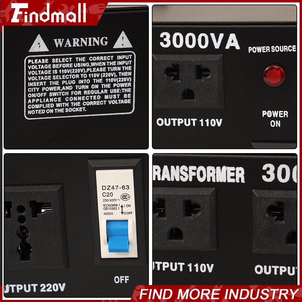 3000W Voltage Converter Transformer Step Up/Down 110V-120V to/From 220-240V