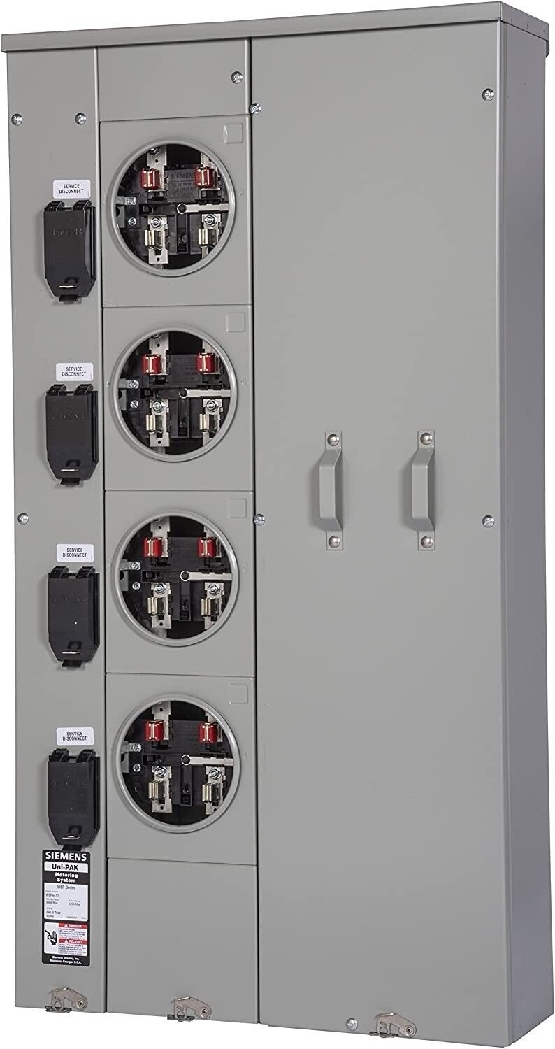 New Siemens WEP4411 120/240 VAC 400 Amp 1-Phase 3-Wire Overhead/Underground