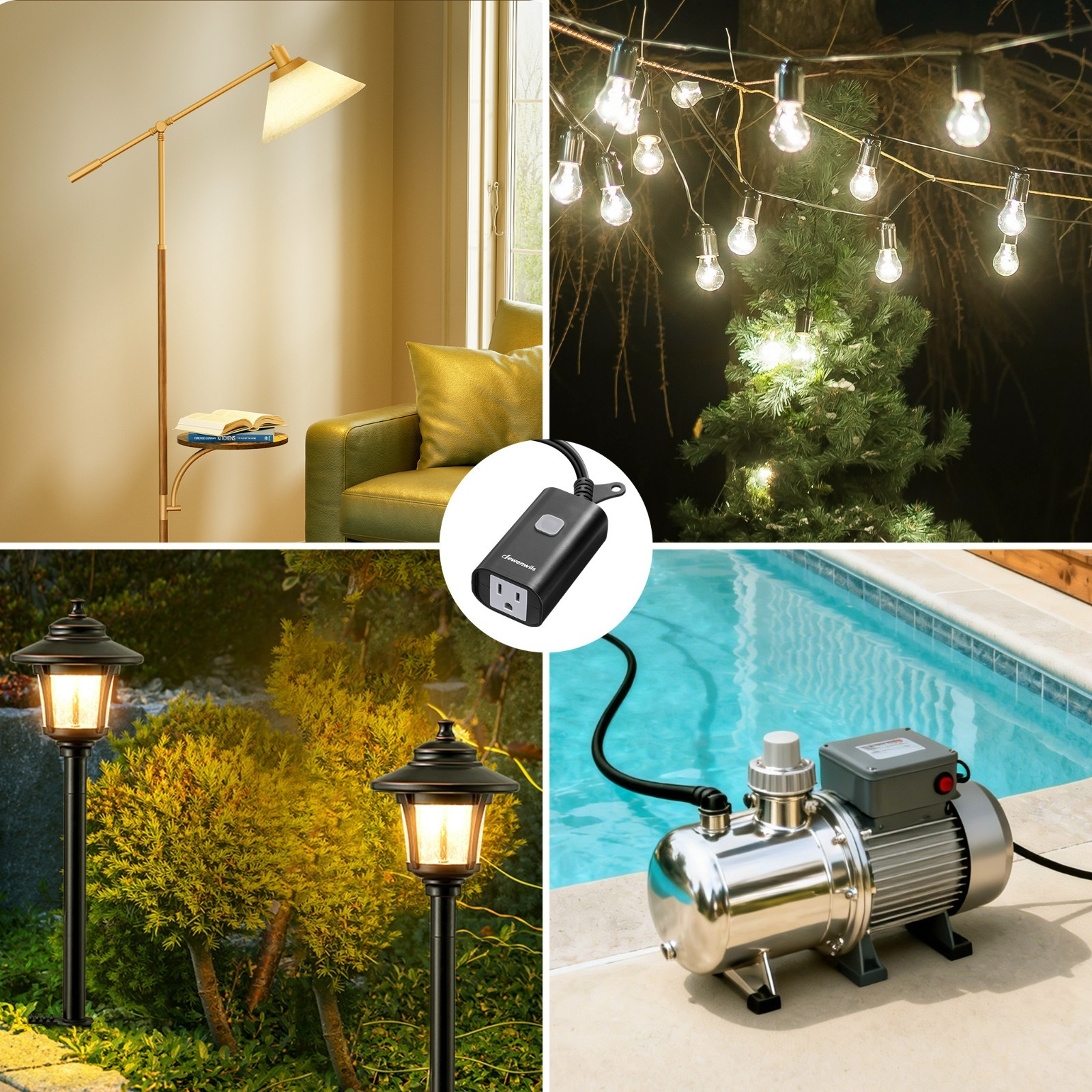 DEWENWILS Outdoor Remote Control Outlet, Weatherproof for Lights Outdoor, 100FT