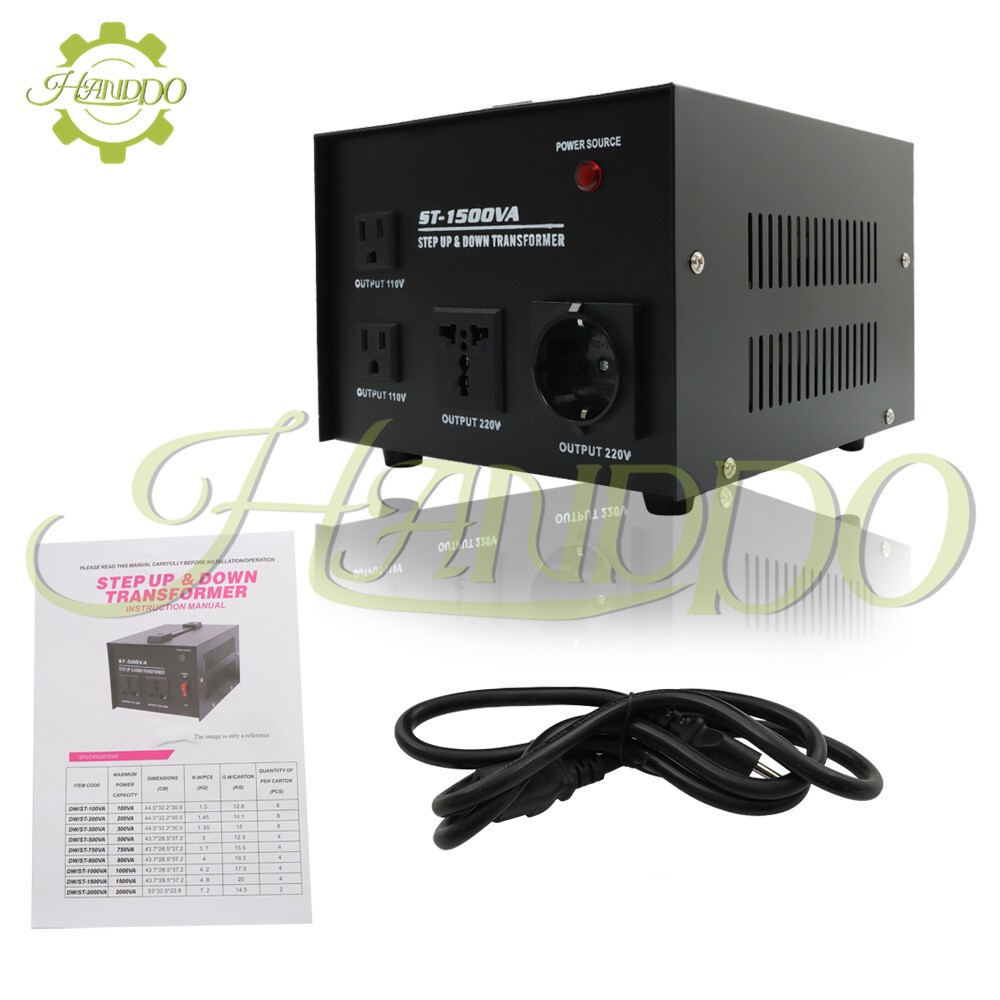 Voltage Converter Transformer 1500 Watt Step Up/Down 110v to 220v/220v to 110v