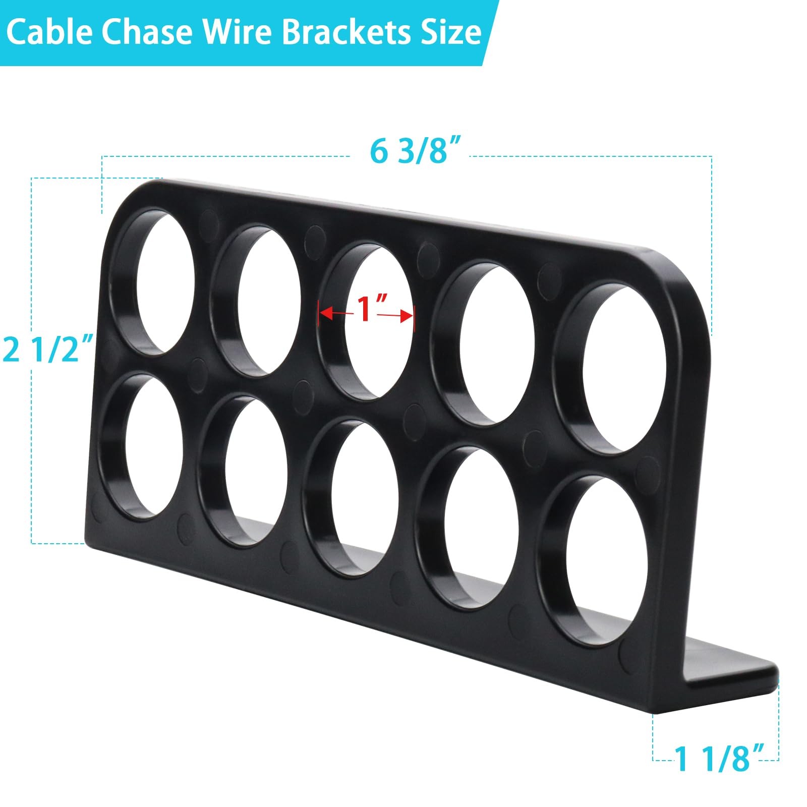 20Pack Cable Chase-Wire Bracket,Cable Support Wire Bracket 20 Pack, Black