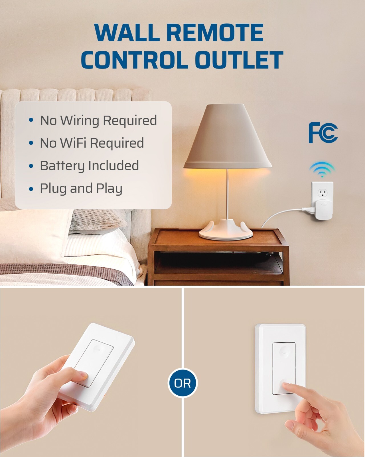 DEWENWILS Wireless Remote Outlet Wall Switch Outlet 1 Outlet and 2 Remotes