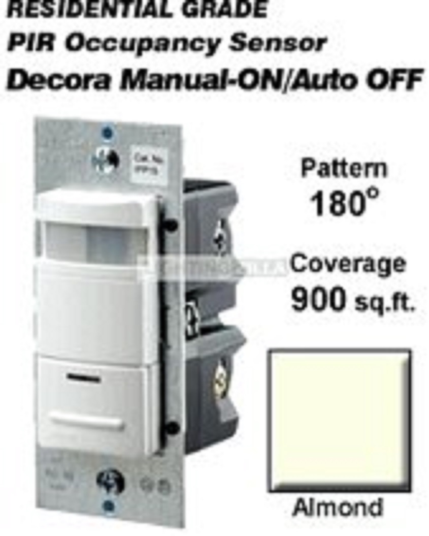 LEVITON MANUAL-ON MOTION SENSOR OCCUPANCY SWITCH 800W 1200VA 900 SQ FT IPP10-1LA