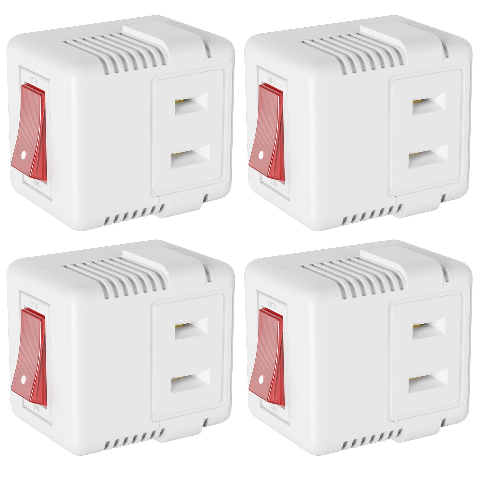 4 Pack 2-Prong Outlet Switch Single Plug On Off Toggle 15A 125VAC White