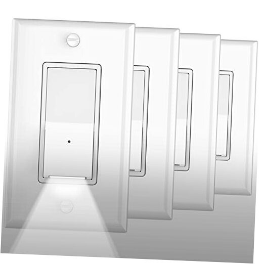White LED Light Switch-Esay to Install – No Neutral Daylight – White LED