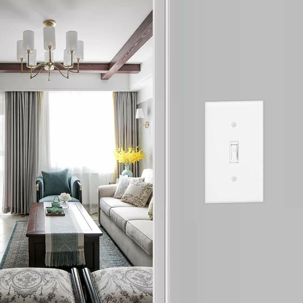 Toggle Wall Plate, Standard Size 1-Gang, Unbreakable Polycarbonate cover 10pack