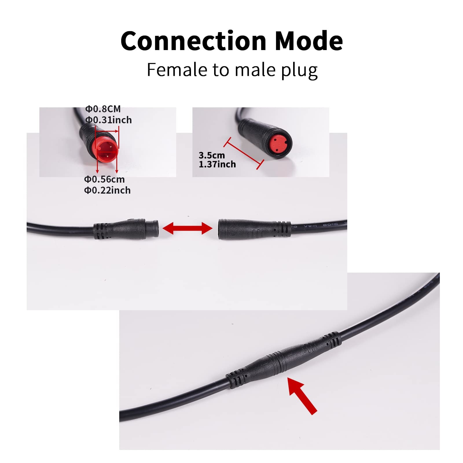 Extension Cable 2Pin/3Pin/4Pin/5Pin/6Pin Waterproof Plug