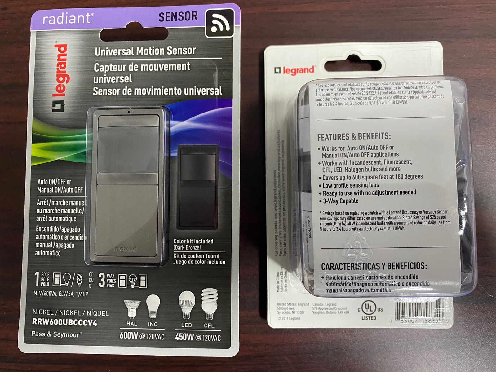 (Lot of 2) RRW600UBCCCV4 Legrand Motion Sensor Light Switch Pass & Seymour