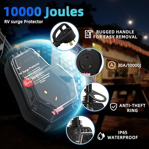 30A RV Surge Protector with Replaceable Module & Extra Module, LED and Module
