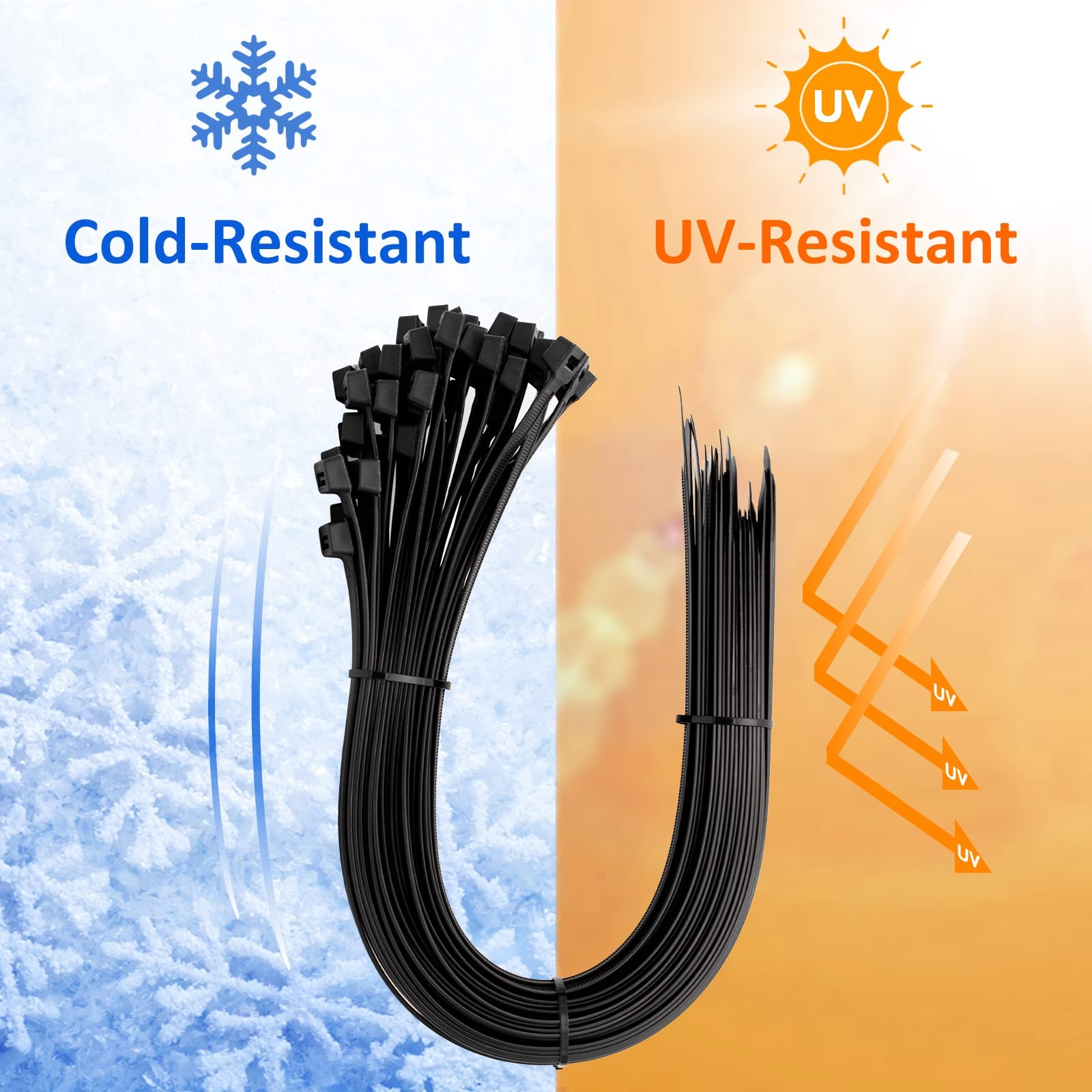 Large Zip Ties 18 inch, 50 Pack, Long 18″/50 pk (220 Lb), Black