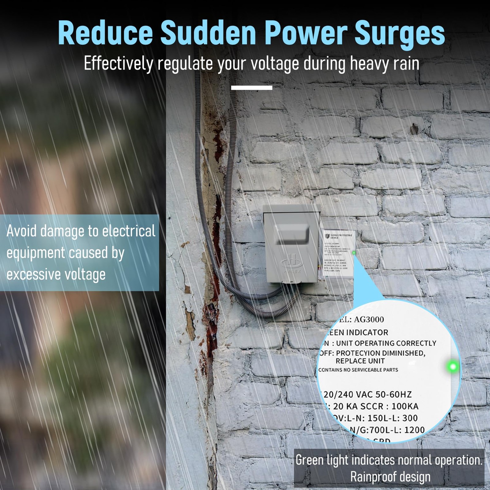 HVAC Surge Protector 120/240V Mini Split Surge Protector with TPMOV Technology D