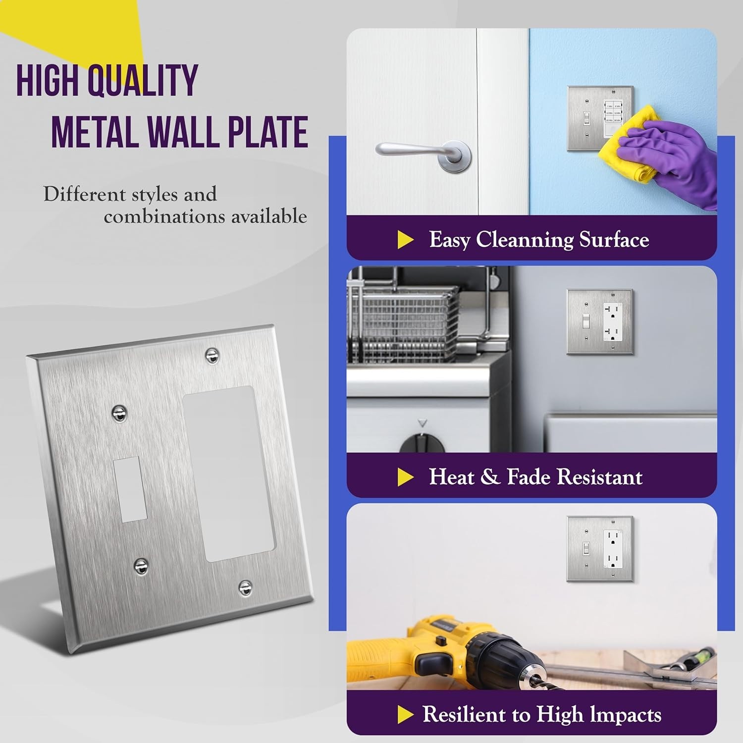 Stainless Steel 2-Gang Toggle Switch Wall Plate – Corrosion & Heat Resistant