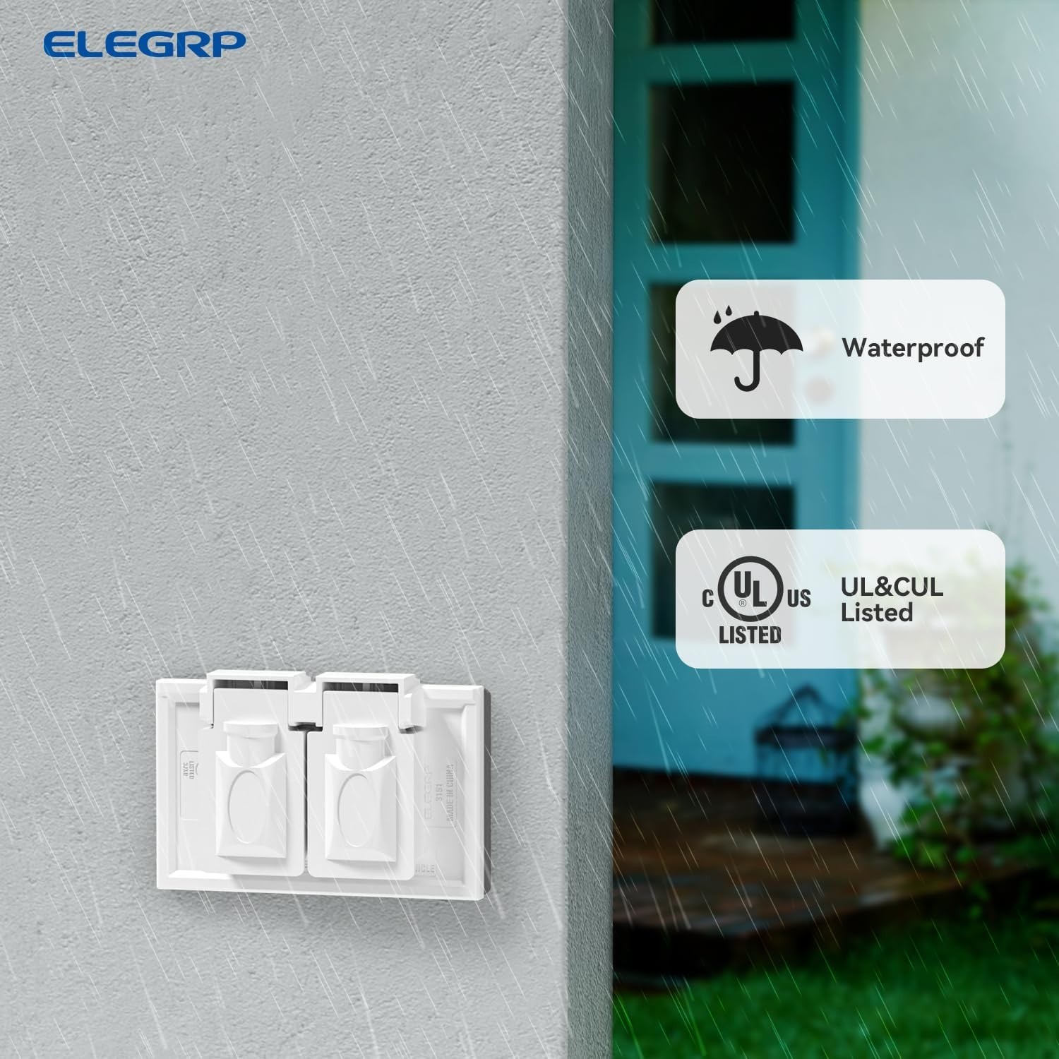 Weatherproof Outdoor Electrical Outlet Cover – 1-Gang, 2 Pack, Polycarbonate