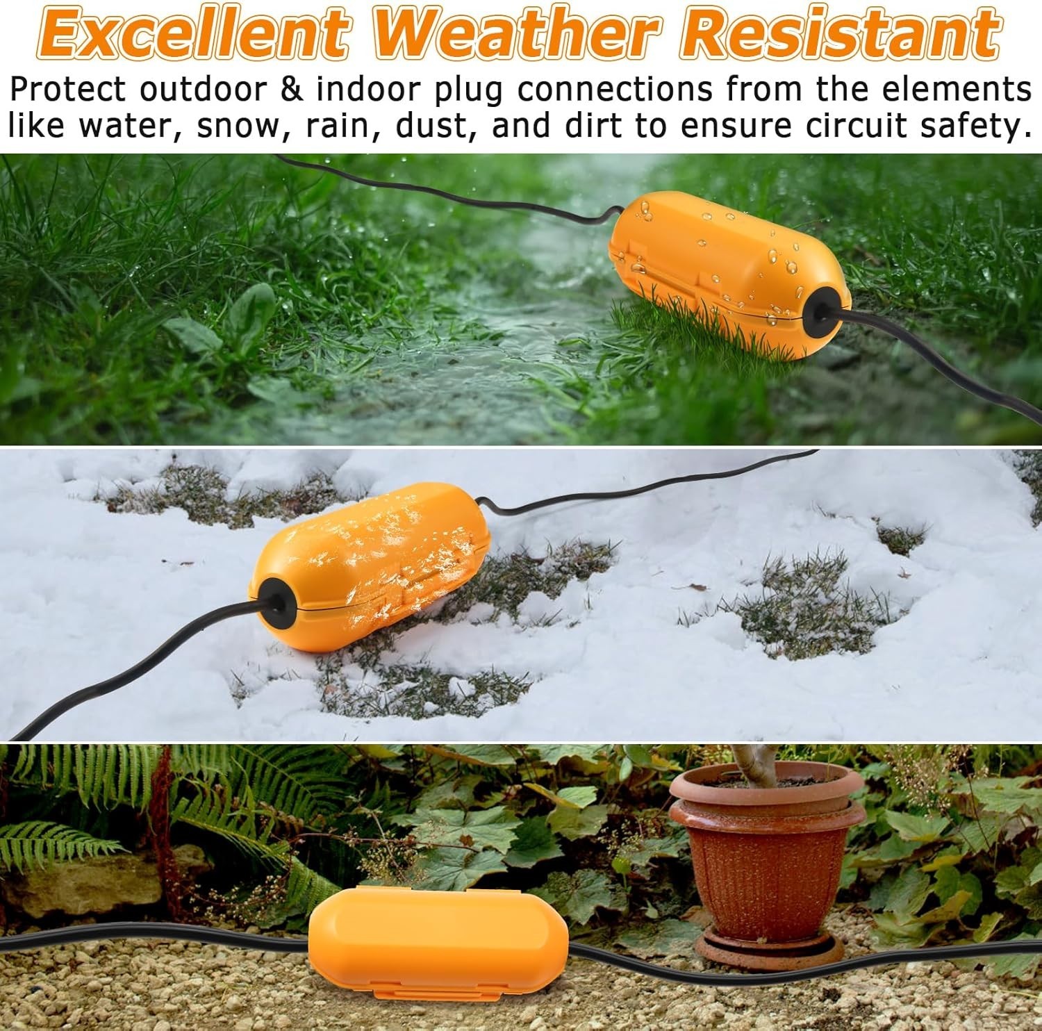 2 Pack Extension Cord Cover Waterproof, Ip54 Cover Box, Unique Stuck Extension