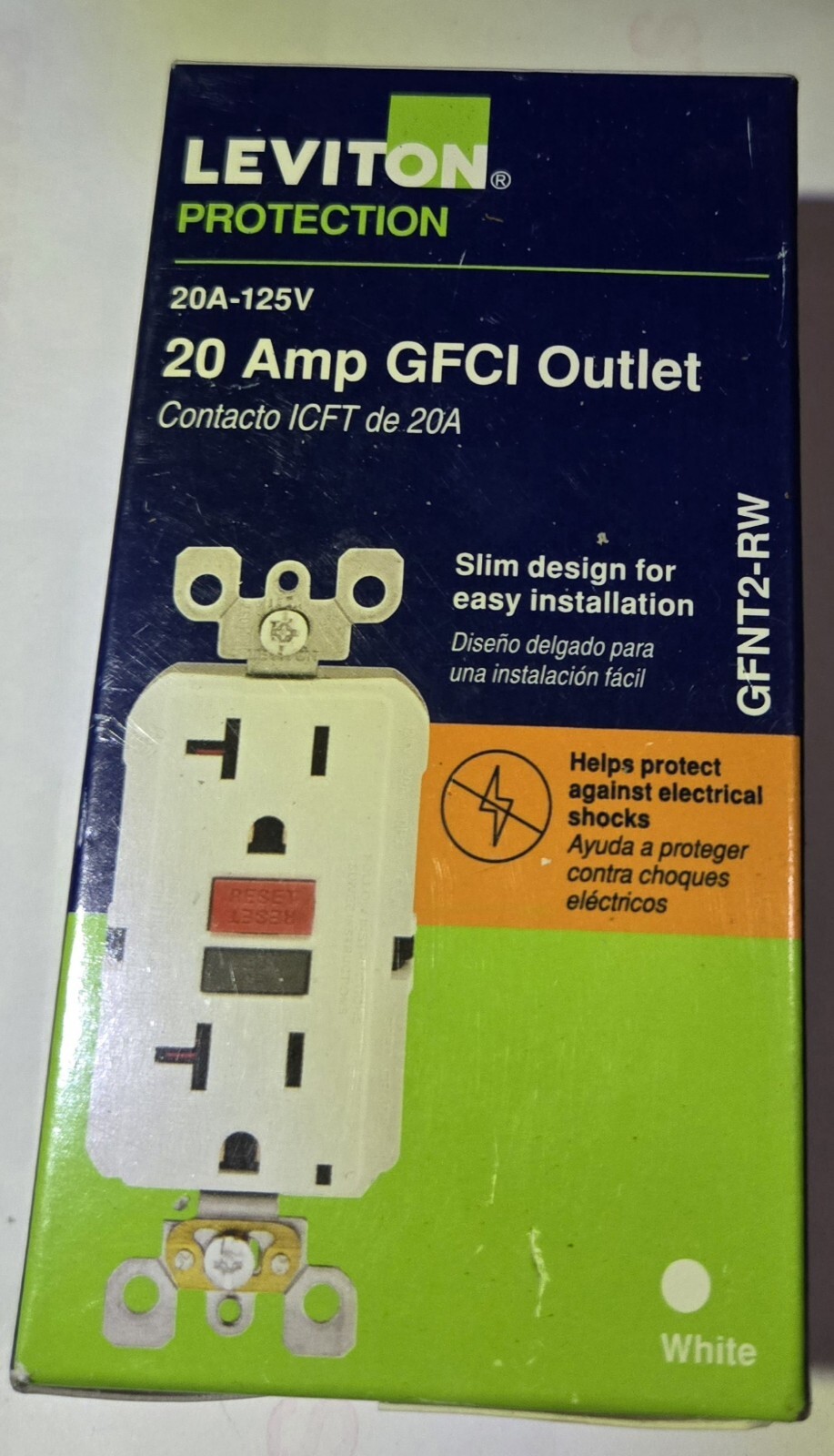 leviton 20 amp gfci White. (503)
